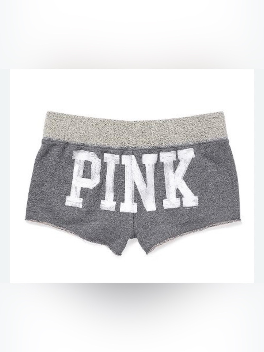 VINTAGE 💜 PINK Victoria's Secret Heather Gray Terry Cloth -Cozy Lounge Shorts